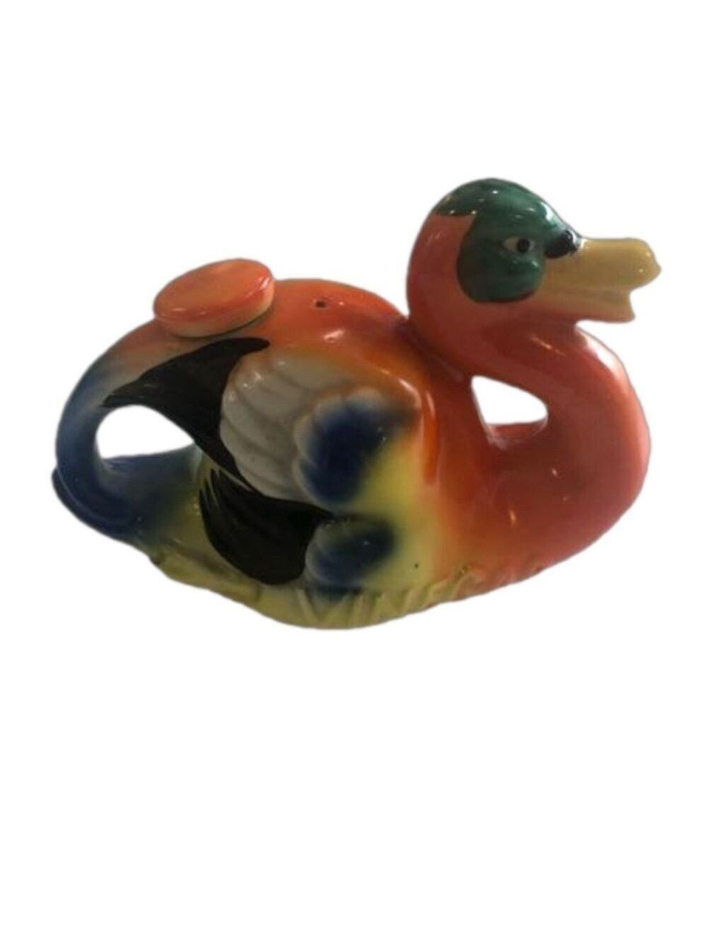 W. Goebel Duck Vinegar Cruet Bavaria vintage ceramic colorful incised mark
